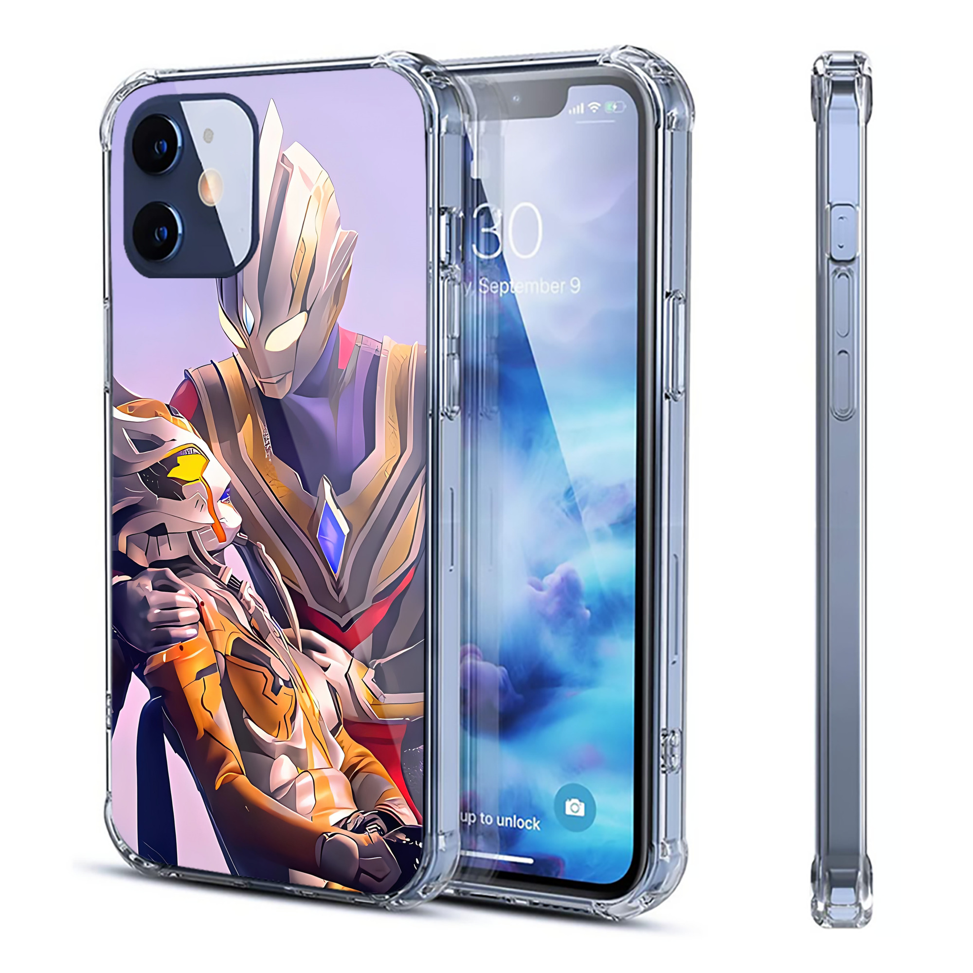 （画像用） ウルトラマン Ultraman 【iPhone 12シリーズ対応】透明スマホケース（クリアソフトケース）